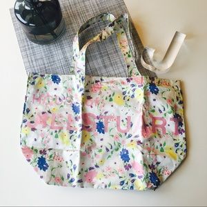 Free w 30 beauty floral print tote.